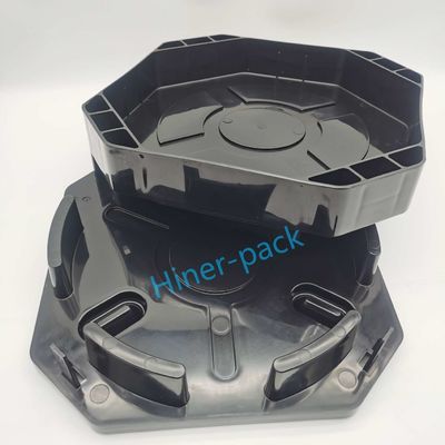 comprare ODM personalizzato 12 pollici nero ESD Wafer Speditore orizzontale per il trasporto sicuro online manufacture